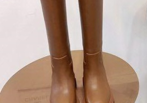 Кожаные коричневые сапоги Gia Couture
