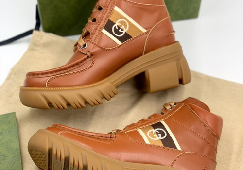 Кожаные ботинки Gucci коричневые
