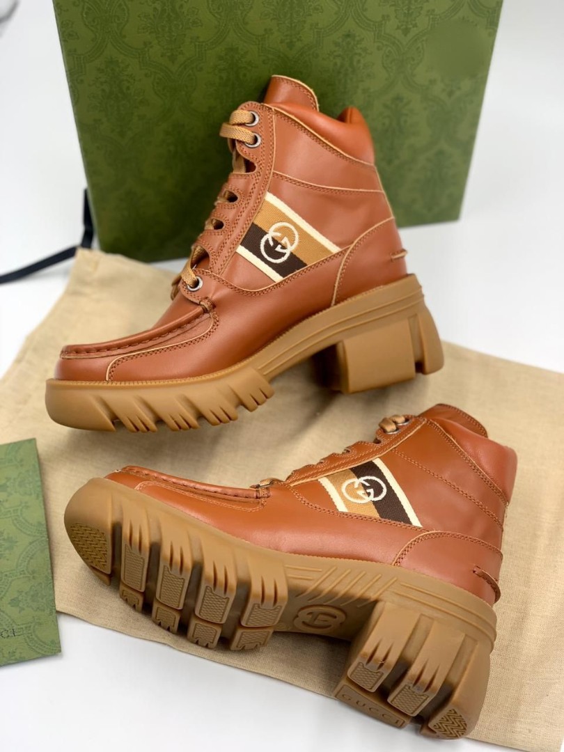 Кожаные ботинки Gucci коричневые