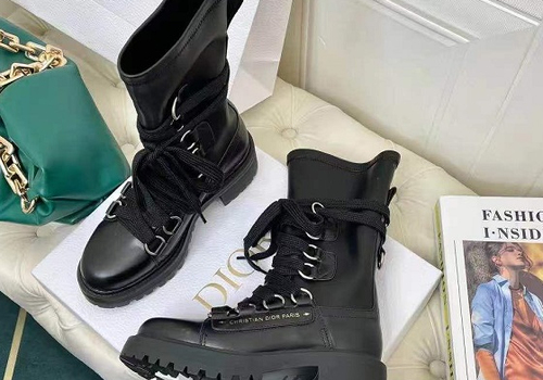Черные женские ботинки Christian Dior D-Fight