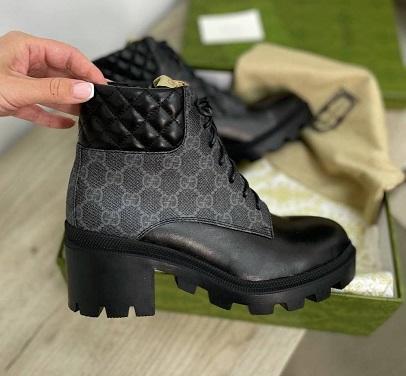 Кожаные ботинки Gucci черные