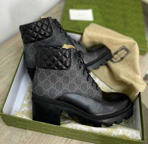 Кожаные ботинки Gucci черные