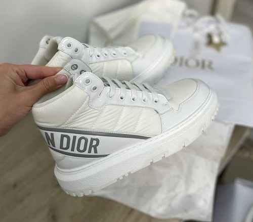 Женские белые высокие кеды Christian Dior