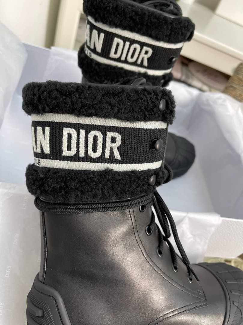 Зимние черные женские ботинки Christian Dior