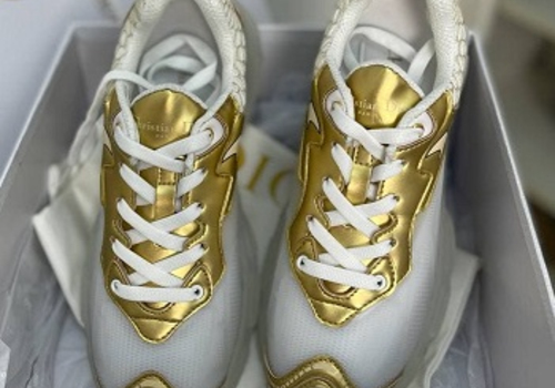 Женские кроссовки Christian Dior с золотом