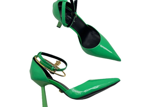 Женские кожаные туфли Versace зеленые