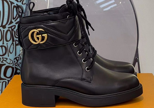 Женские кожаные ботинки Gucci