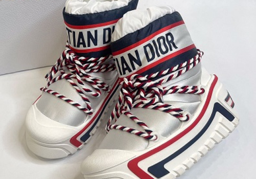 Зимние женские ботинки Christian Dior APRES-SKI DIORALPS серебро