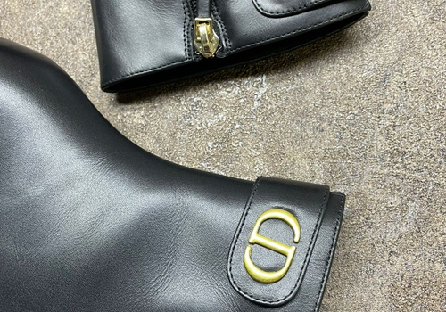 Кожаные ботильоны Christian Dior  черные
