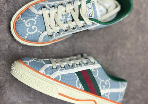 Кеды Gucci Tennis голубые