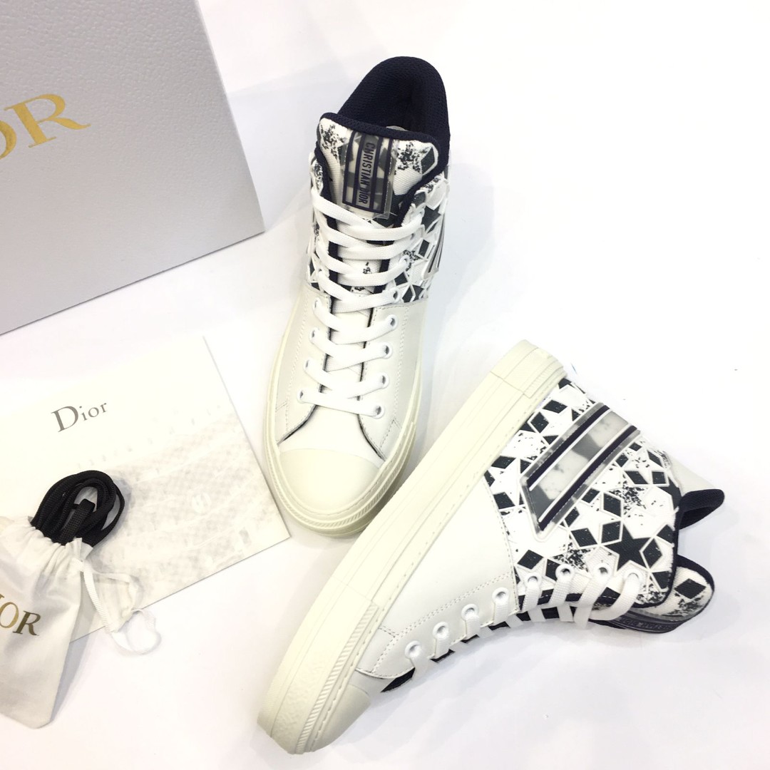Белые высокие кеды Christian Dior Walk'n'