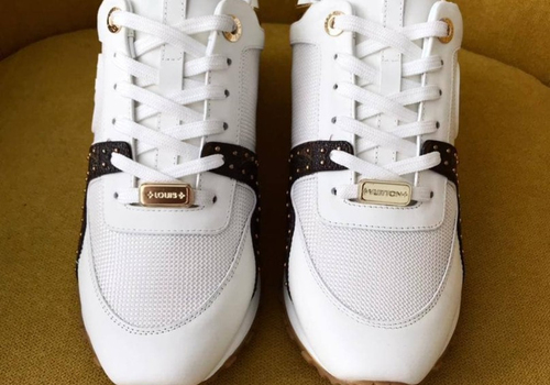 Женские кожаные кроссовки Louis Vuitton Run Away белые