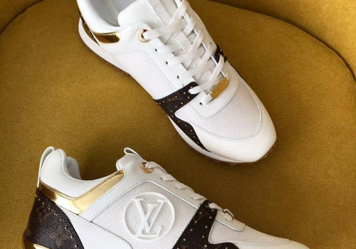 Женские кожаные кроссовки Louis Vuitton Run Away белые