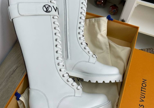 Женские высокие ботинки Louis Vuitton Territory белые