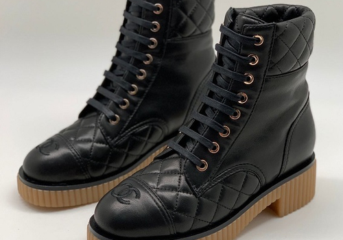 Ботинки черные кожаные Chanel