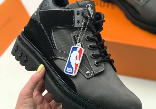 Кожаные ботинки Louis Vuitton NBA серые