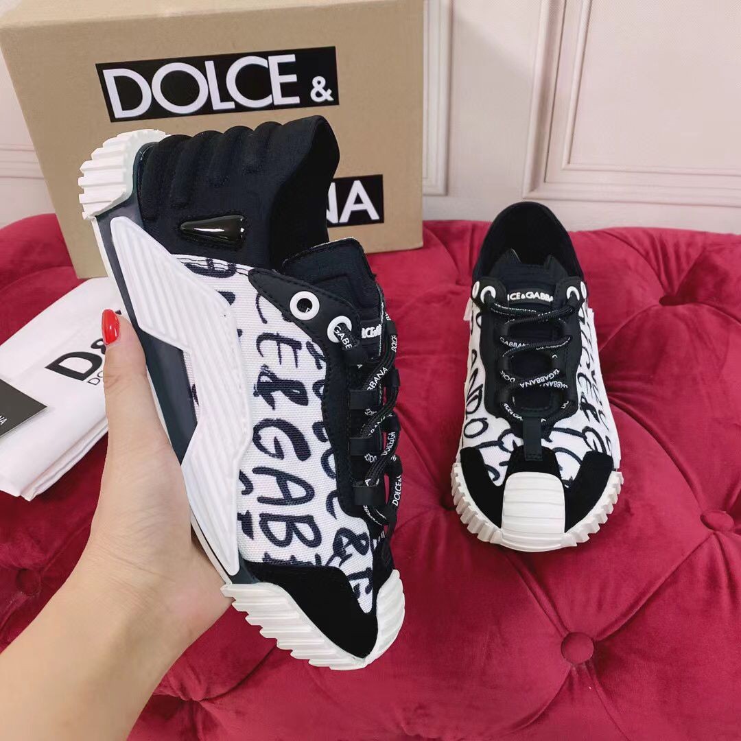 Женские кроссовки Dolce&Gabbana черные с белым