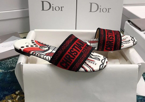 Женские шлепки Christian Dior красные