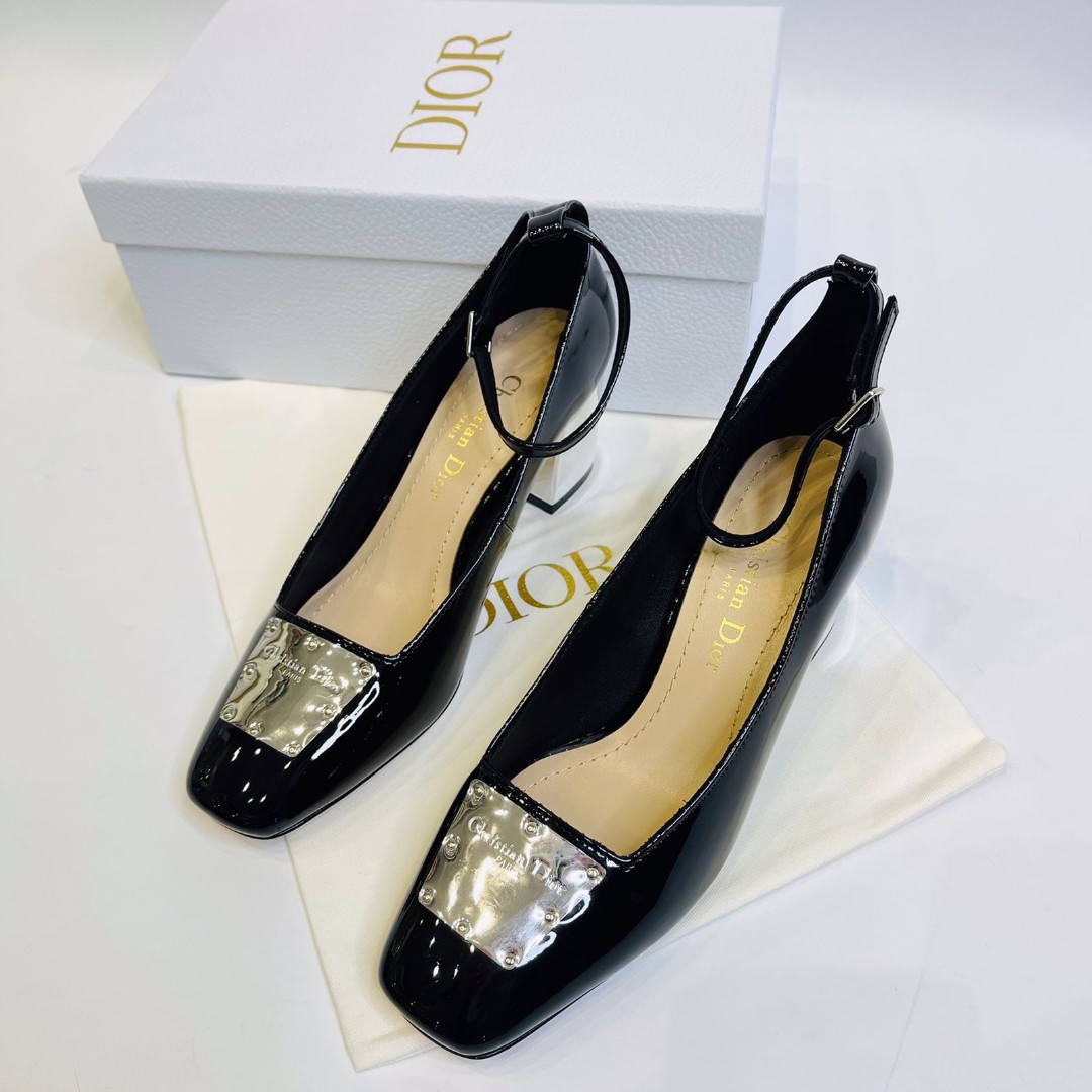 Женские туфли Christian Dior черные лаковые
