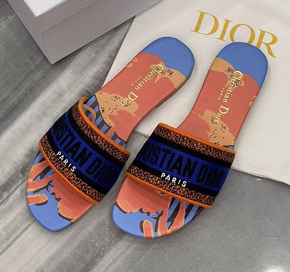 Шлепки женские Christian Dior разноцветные