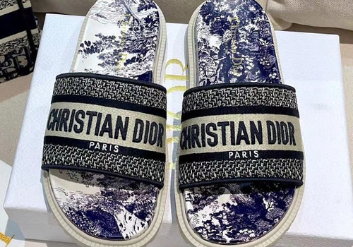 Женские шлепанцы Christian Dior синие