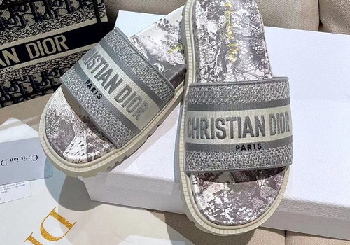 Женские шлепанцы Christian Dior серые