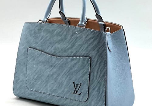 Кожаная сумка Louis Vuitton Marelle Tote MM голубая