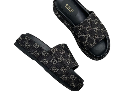 Женские шлепки Gucci черные