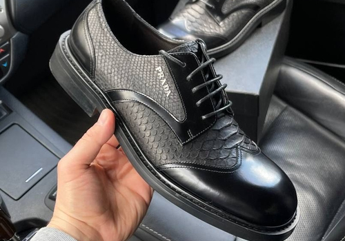 Черные мужские ботинки Prada