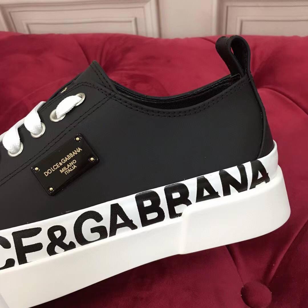 Черные кеды Dolce&Gabbana кожаные
