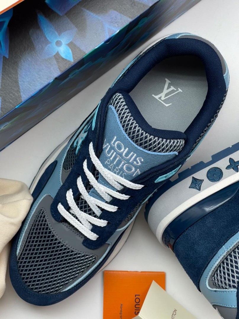 Мужские голубые кроссовки Louis Vuitton Run Away
