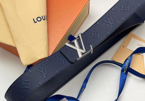 Синий кожаный ремень Louis Vuitton