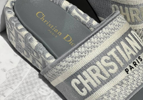 Женские шлепки-мюли Christian Dior серые