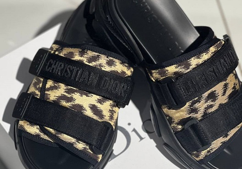 Женские шлепки-мюли Christian Dior Dway леопард