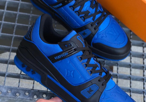 Кожаные кроссовки Louis Vuitton Trainer синие