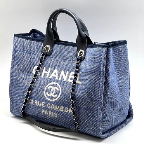 Женская пляжная сумка Chanel голубая