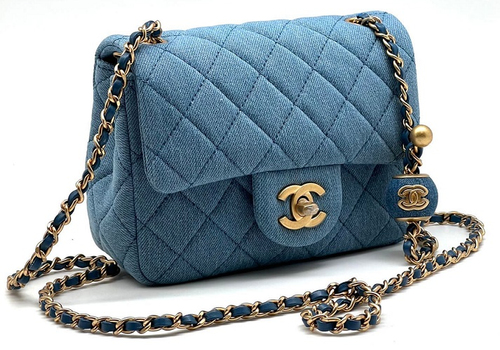 Голубая сумка Chanel 2.55 Mini