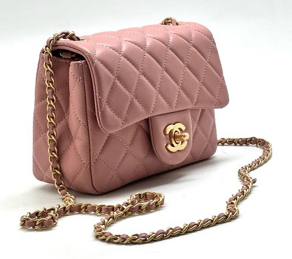 Кожаная розовая сумка Chanel 2.55 Mini