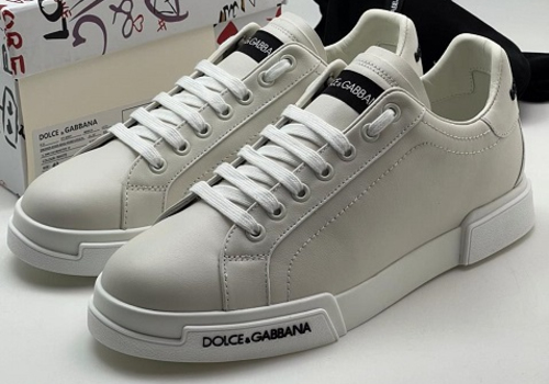 Белые кожаные кроссовки Dolce&Gabbana