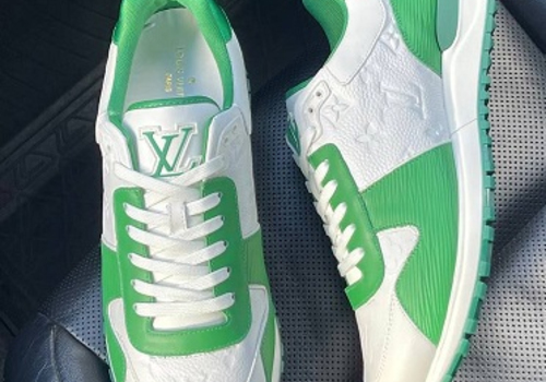 Мужские кроссовки Louis Vuitton Run Away белые с зеленым