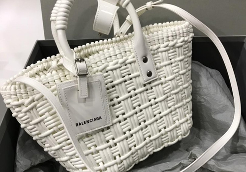 Женская сумка Balenciaga Bistro XS Basket With Strap белая