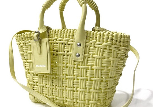 Женская сумка Balenciaga Bistro XS Basket With Strap желтая