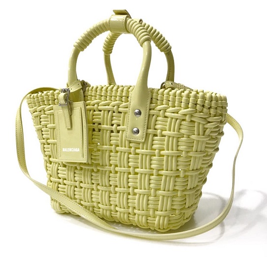 Женская сумка Balenciaga Bistro XS Basket With Strap желтая