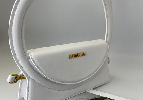 Женская кожаная сумка Jacquemus Le sac Rond белая