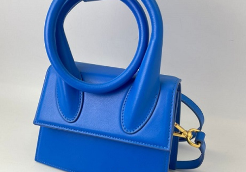 Женская кожаная сумка Jacquemus Le Chiquito Noeud синяя