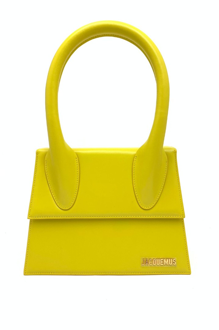 Женская кожаная сумка Jacquemus Le Chiquito moyen желтая