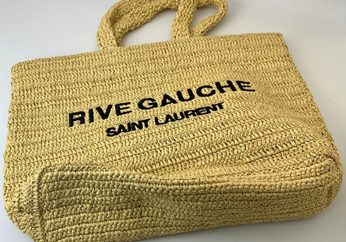 Женская пляжная сумка Saint Laurent бежевая