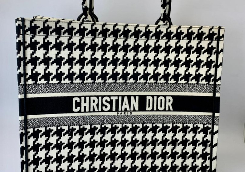 Сумка-тоут Christian Dior Book Tote 36 см черно-белая