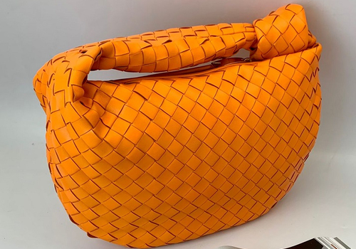 Оранжевая кожаная сумка Bottega Veneta Teen Jodie большая