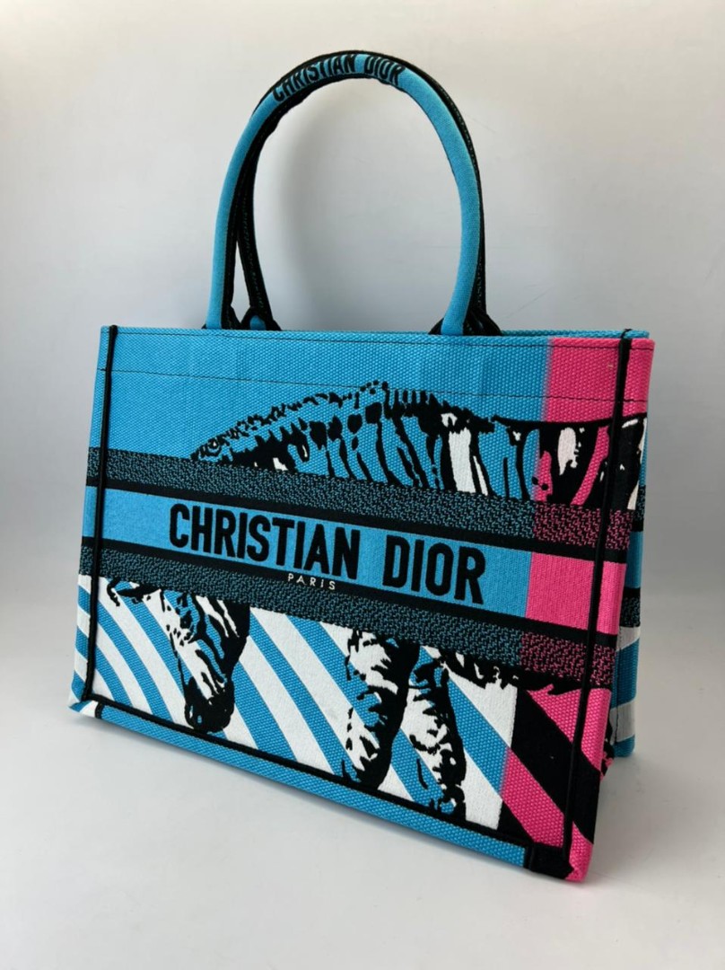 Пляжная сумка-тоут Christian Dior Book Tote 41 см голубая